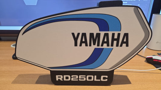 Yamaha RD250LC Petrol Tank lightbox bounty colours Blue/White 340mm