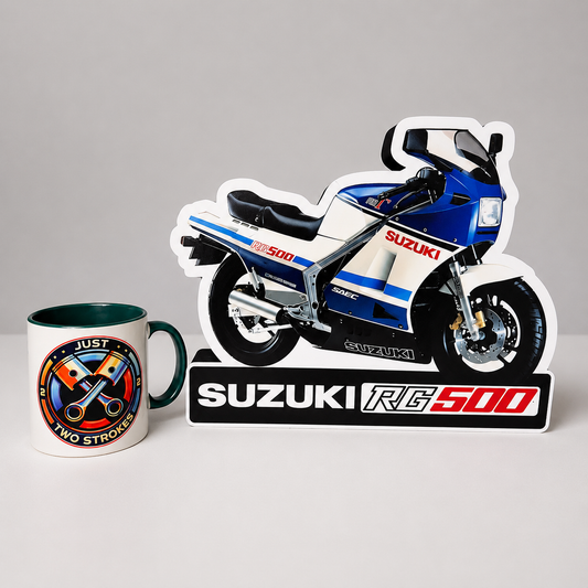 Suzuki RG500 Inspired 3D Motorcycle Lightbox – Classic Two-Stroke Display with Detachable Stand