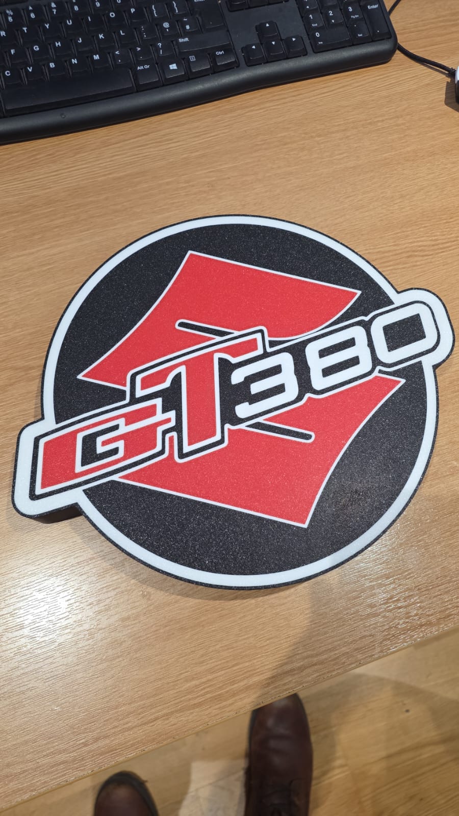 Suzuki GT380 Retro Lightbox – 340mm 3D Printed Garage Art