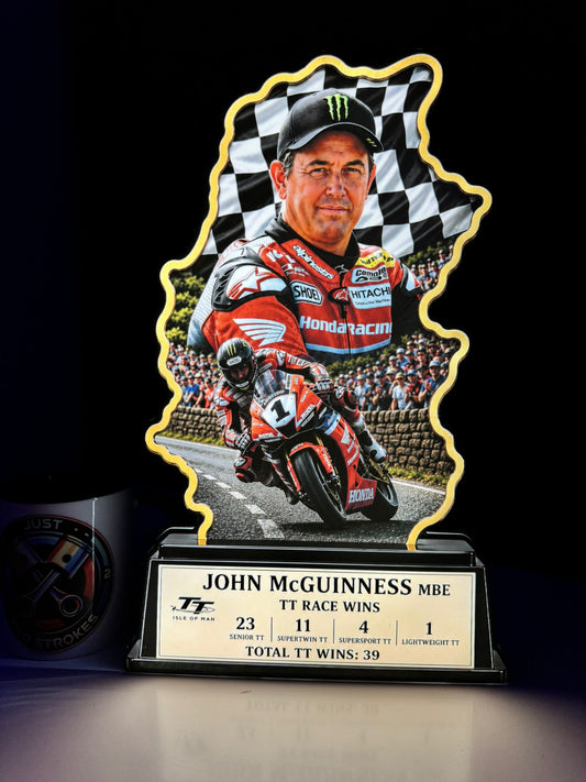 John McGuinness Inspired 3D TT Motorcycle Racing Lightbox – Road Racing Display with Detachable Stand