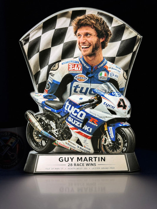 Guy Martin Inspired 3D LED Lightbox – Motorcycle Racing Display with Detachable Stand
