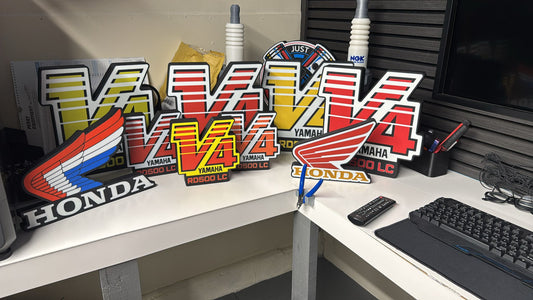 PRE ORDER NOW --Honda Gold Edition LED Lightbox - 3D Printed Wing Sign 150mm x 200mm-- COMING SOON