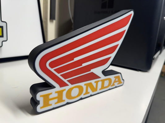 PRE ORDER NOW --Honda Gold Edition LED Lightbox - 3D Printed Wing Sign 150mm x 200mm-- COMING SOON