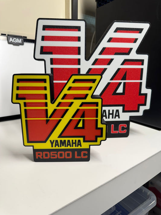 PRE ORDER NOW --Yamaha RD500 LC V4 LED 200mm x 200mm Lightbox Yellow - Retro 2-Stroke Tribute Sign-- NEW SIZE