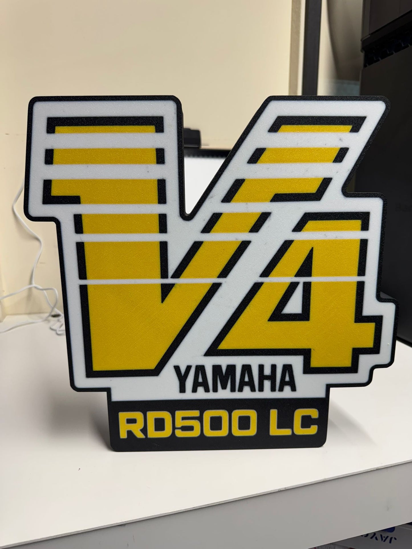 PRE ORDER NOW --Yamaha RD500 LC V4 LED 200mm x 200mm Lightbox Yellow - Retro 2-Stroke Tribute Sign-- NEW SIZE