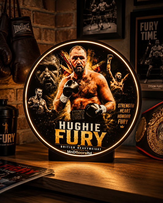 Hughie Fury LED Light Box – 305mm Premium Illuminated Display | British Heavyweight Edition