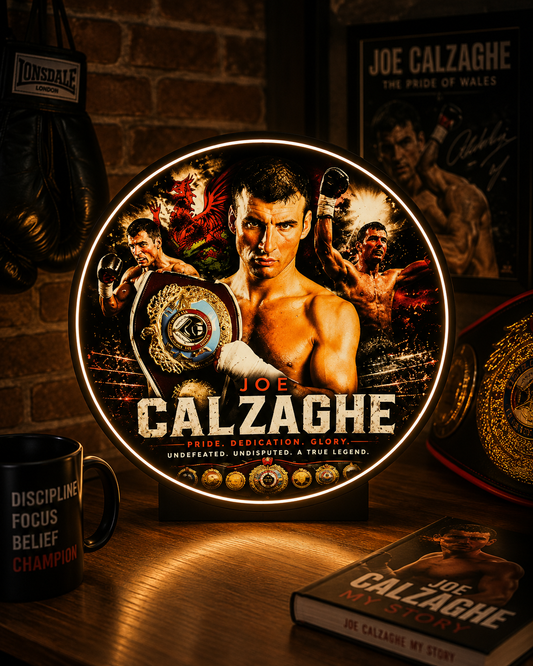 Joe Calzaghe LED Light Box – 305mm Premium Illuminated Display | Pride of Wales