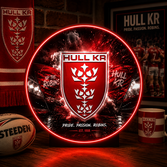 Hull KR LED Light Box – 305mm Premium Illuminated Display | Pride. Passion. Robins. Edition