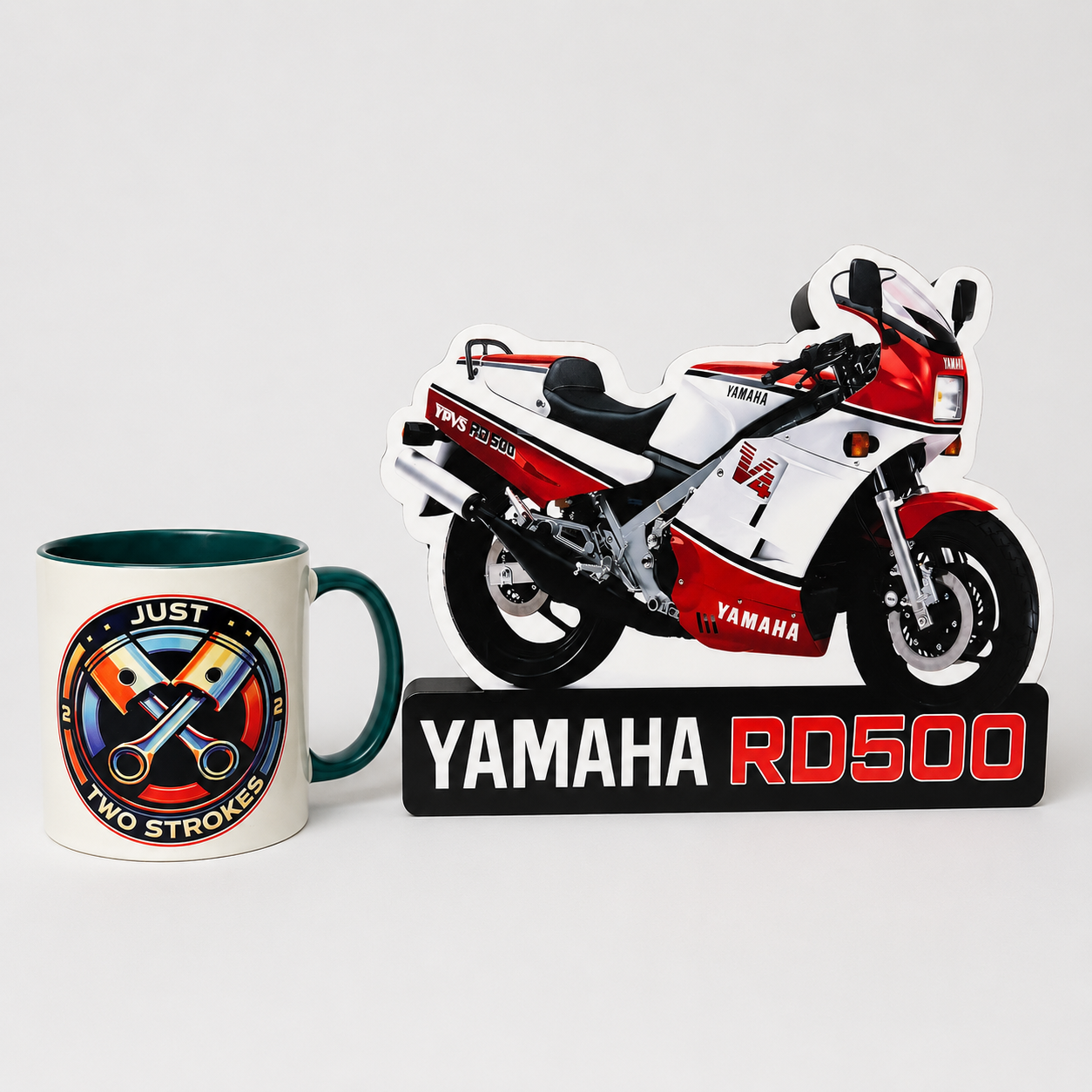 Yamaha RD500 Inspired 3D Motorcycle Lightbox – Classic Two-Stroke Display with Detachable Stand
