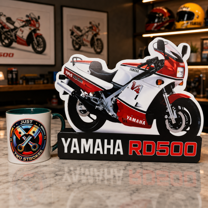 Yamaha RD500 Inspired 3D Motorcycle Lightbox – Classic Two-Stroke Display with Detachable Stand