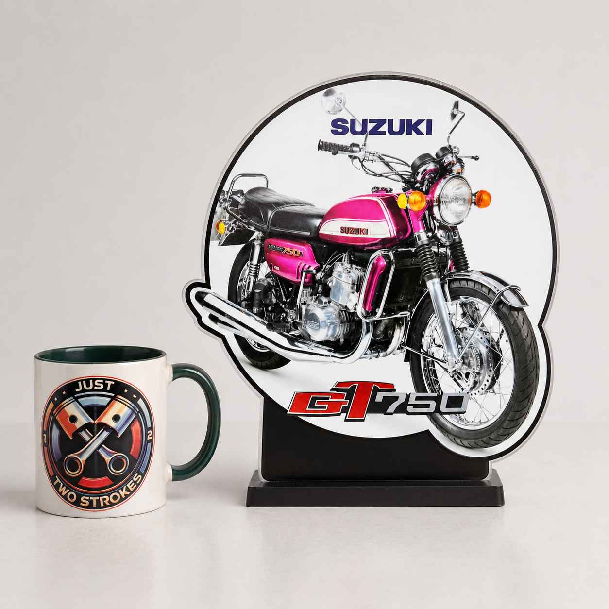 Suzuki GT750 Inspired 3D Motorcycle Lightbox – Classic Two-Stroke Bike Display with Detachable Stand