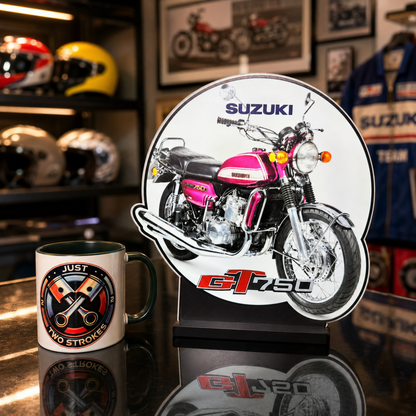 Suzuki GT750 Inspired 3D Motorcycle Lightbox – Classic Two-Stroke Bike Display with Detachable Stand