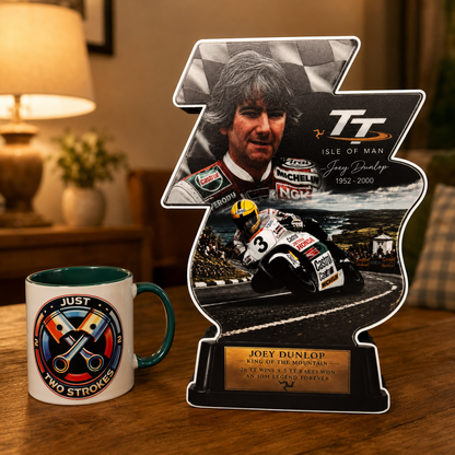 Joey Dunlop Inspired 3D TT Motorcycle Racing Lightbox – Isle of Man Road Racing Display with Detachable Stand