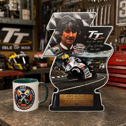 Joey Dunlop Inspired 3D TT Motorcycle Racing Lightbox – Isle of Man Road Racing Display with Detachable Stand