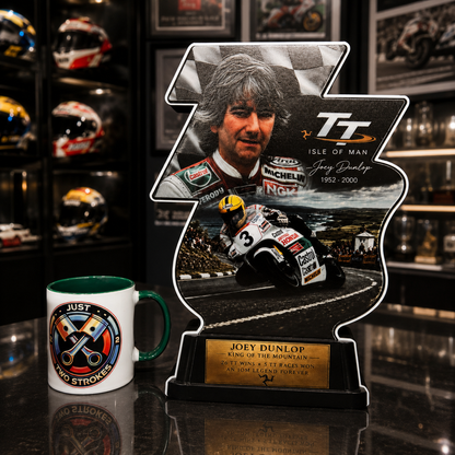 Joey Dunlop Inspired 3D TT Motorcycle Racing Lightbox – Isle of Man Road Racing Display with Detachable Stand