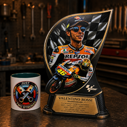 Valentino Rossi Inspired 3D Motorcycle Racing Lightbox – MotoGP Style Display with Detachable Stand