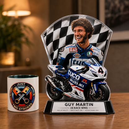 Guy Martin Inspired 3D LED Lightbox – Motorcycle Racing Display with Detachable Stand