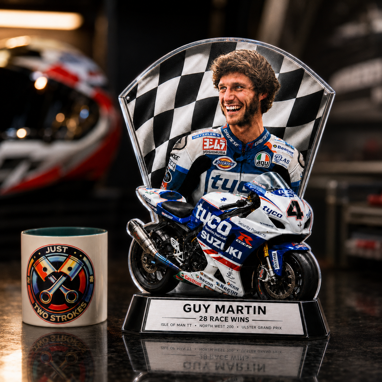 Guy Martin Inspired 3D LED Lightbox – Motorcycle Racing Display with Detachable Stand