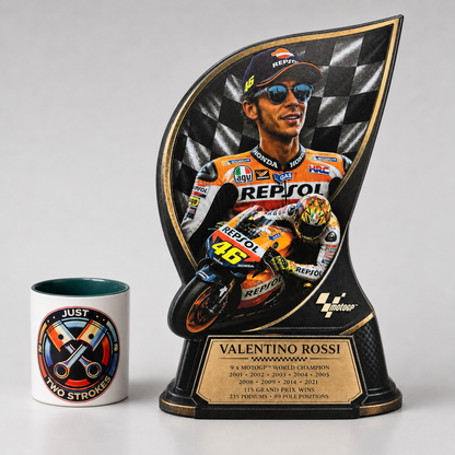 Valentino Rossi Inspired 3D Motorcycle Racing Lightbox – MotoGP Style Display with Detachable Stand