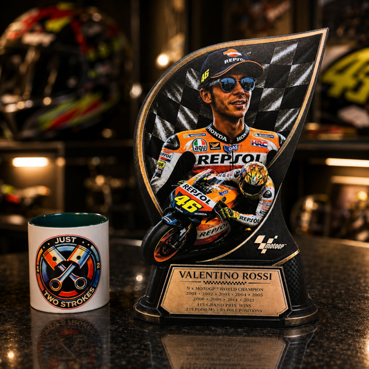 Valentino Rossi Inspired 3D Motorcycle Racing Lightbox – MotoGP Style Display with Detachable Stand