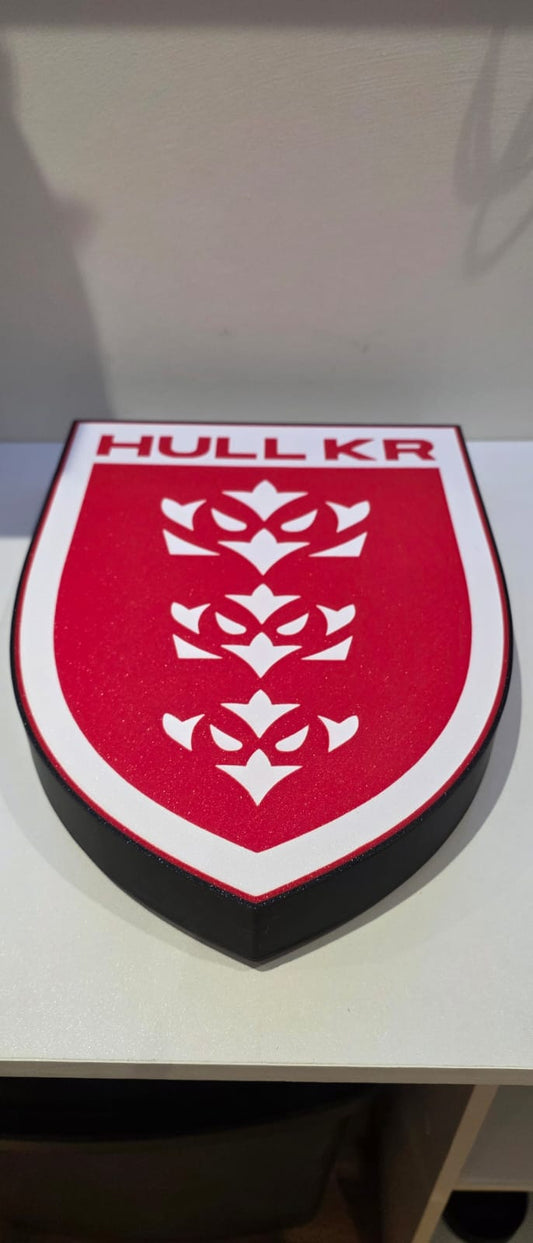 Hull KR 3D Printed Lightbox – Large 340mm Rugby League Art