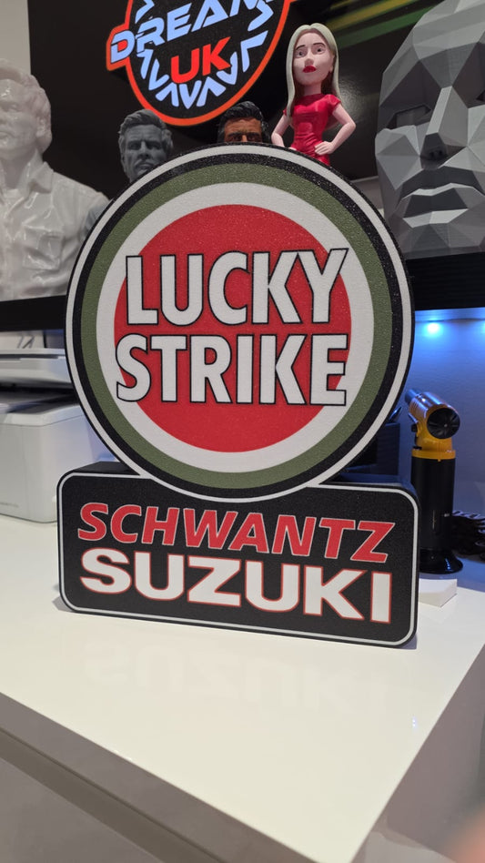 Lucky Strike Schwantz Suzuki Lightbox – Premium 340mm 3D Printed Art