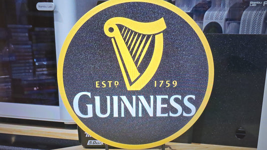 Multi-Tone 3D Printed Guinness Inspired Light Box – 340mm Statement Piece