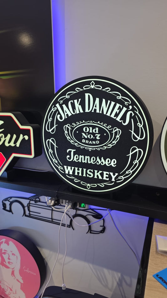 Jack Daniel’s Tennessee Whiskey Lightbox – 340mm 3D Printed Art