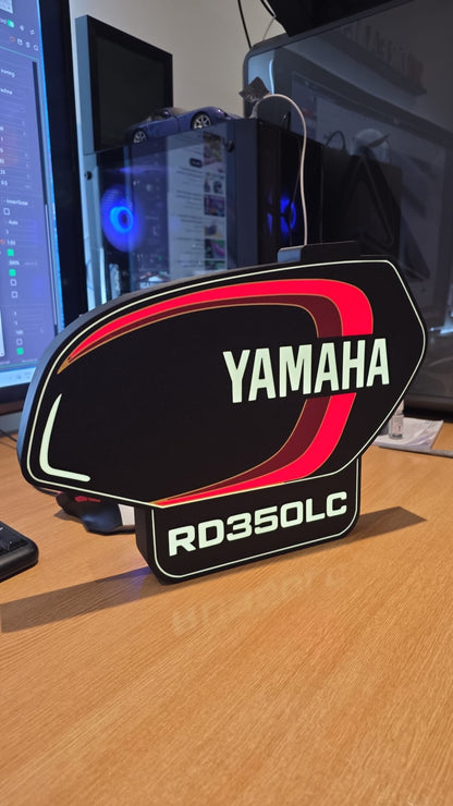 Yamaha RD350LC Heritage Lightbox – 340mm 3D Printed Garage Art