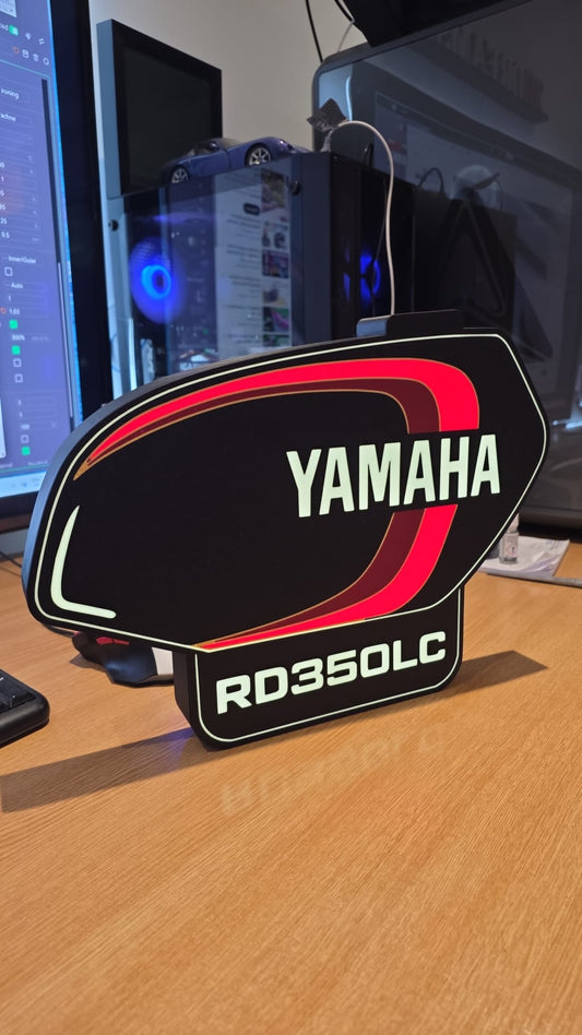 Yamaha RD350LC Heritage Lightbox – 340mm 3D Printed Garage Art