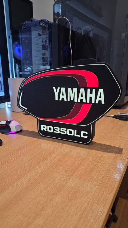 Yamaha RD350LC Heritage Lightbox – 340mm 3D Printed Garage Art