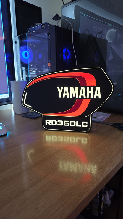 Yamaha RD350LC Heritage Lightbox – 340mm 3D Printed Garage Art