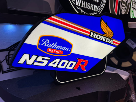 Honda NS400R Rothmans Racing Lightbox – 340mm 3D Printed Art