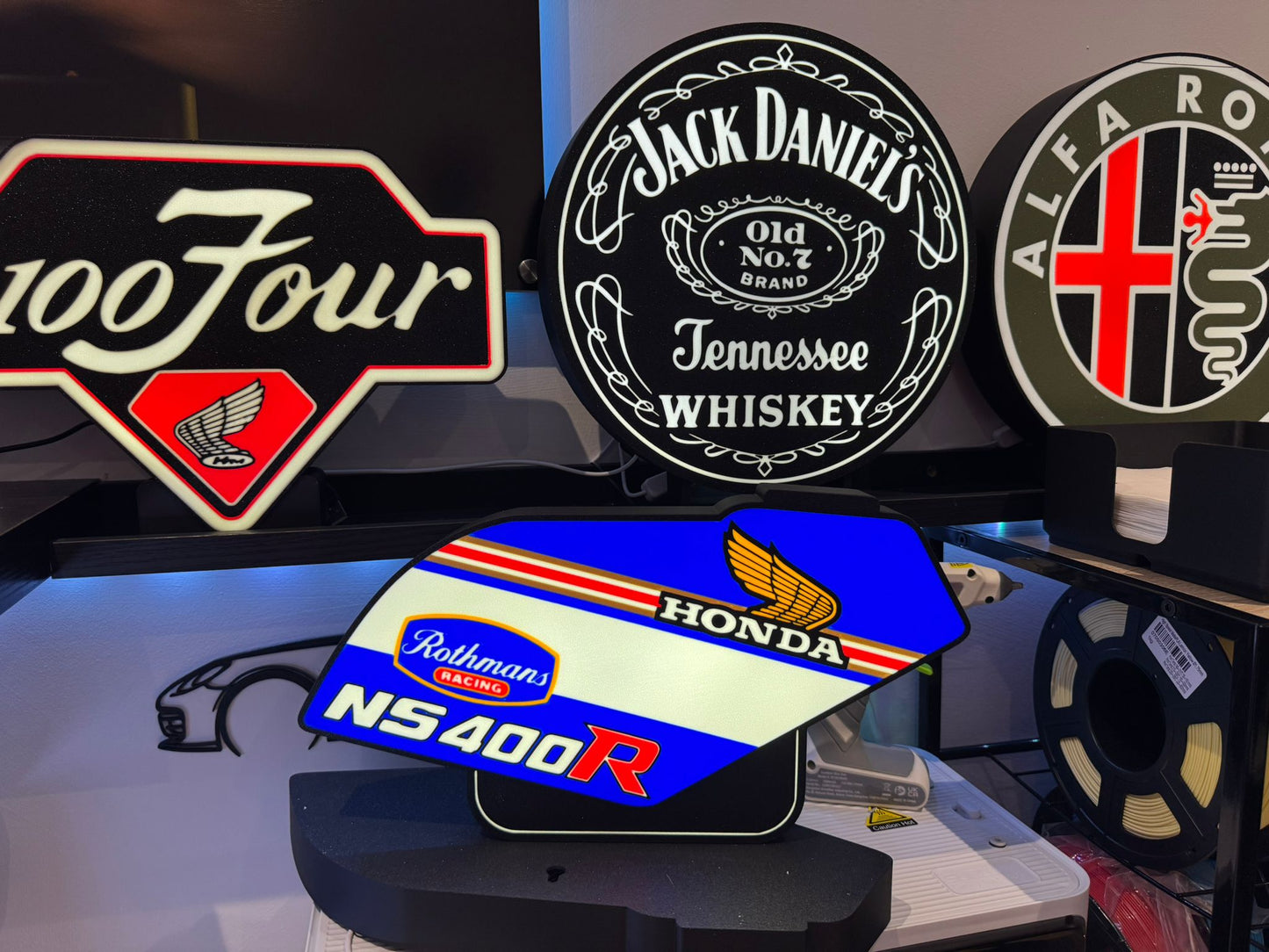 Honda NS400R Rothmans Racing Lightbox – 340mm 3D Printed Art