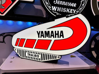 Yamaha Trial 80 Retro Lightbox – 340mm 3D Printed Art