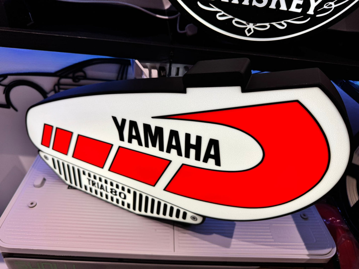 Yamaha Trial 80 Retro Lightbox – 340mm 3D Printed Art