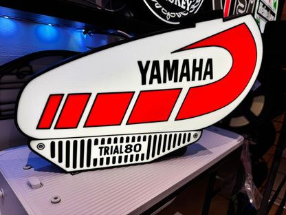 Yamaha Trial 80 Retro Lightbox – 340mm 3D Printed Art