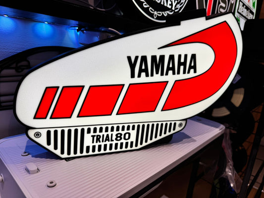 Yamaha Trial 80 Retro Lightbox – 340mm 3D Printed Art