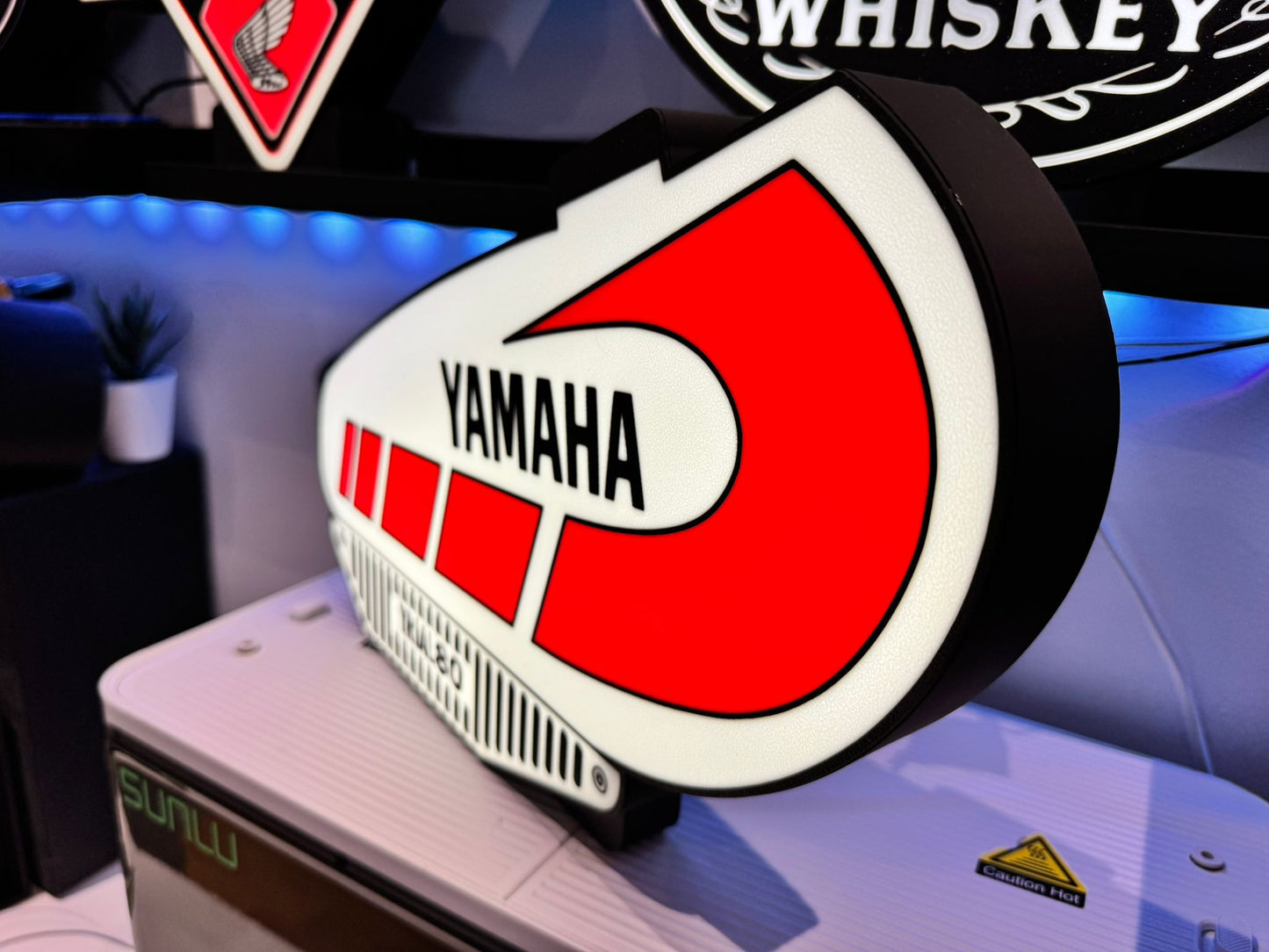 Yamaha Trial 80 Retro Lightbox – 340mm 3D Printed Art
