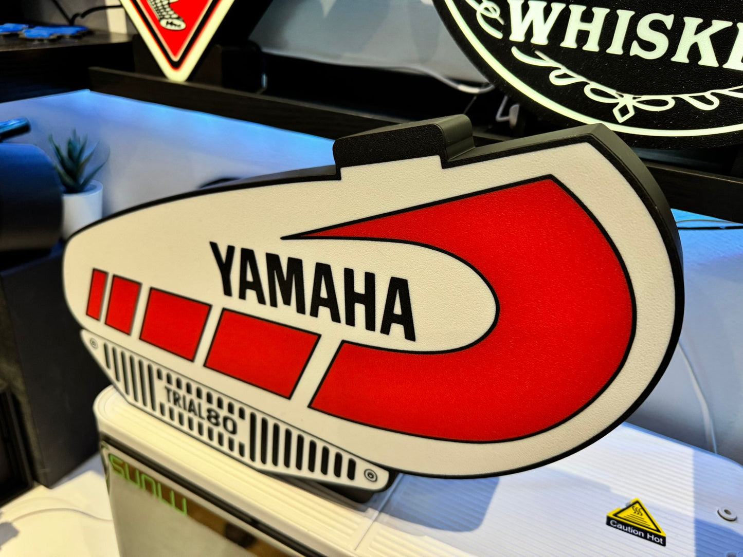 Yamaha Trial 80 Retro Lightbox – 340mm 3D Printed Art