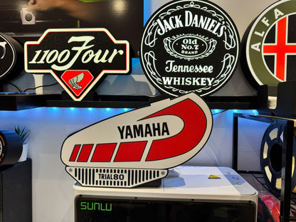 Yamaha Trial 80 Retro Lightbox – 340mm 3D Printed Art