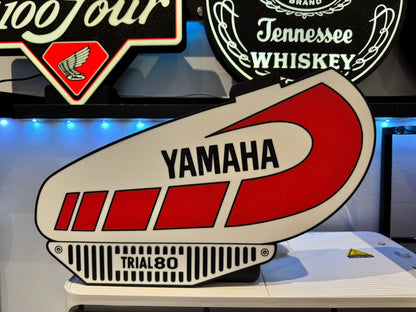 Yamaha Trial 80 Retro Lightbox – 340mm 3D Printed Art