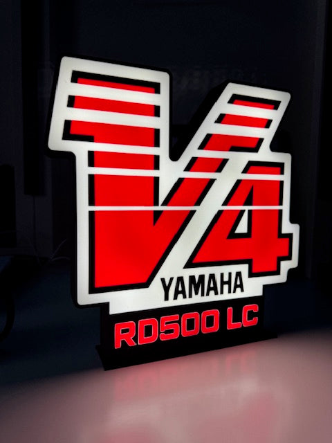Yamaha RD500 LC "V4" Illuminated Tribute Sign 340mm high