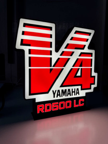 Yamaha RD500 LC "V4" Illuminated Tribute Sign 340mm high