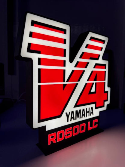 Yamaha RD500 LC "V4" Illuminated Tribute Sign 340mm high