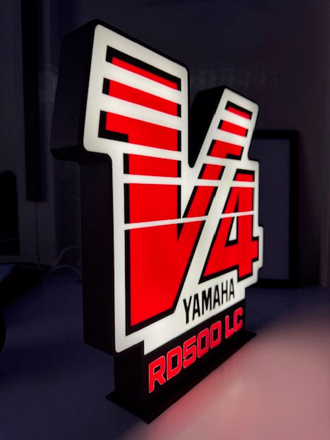 Yamaha RD500 LC "V4" Illuminated Tribute Sign 340mm high