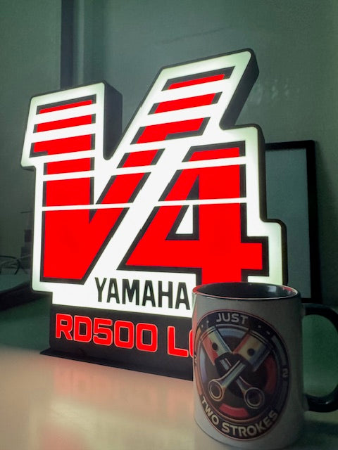 Yamaha RD500 LC "V4" Illuminated Tribute Sign 340mm high