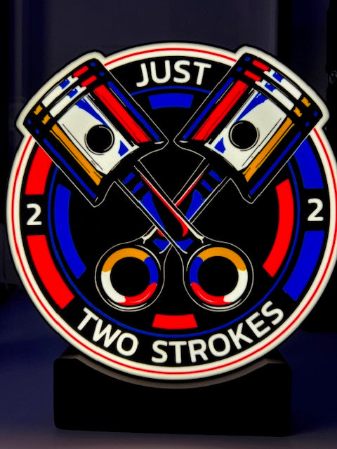 Just Two Strokes Custom LED Twin Piston Lightbox 370mm high x 325mm wide