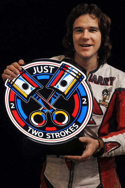 Just Two Strokes Custom LED Twin Piston Lightbox 370mm high x 325mm wide