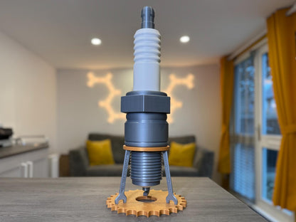 Oversized 3D Printed Spark Plug Sculpture – Industrial Art Display 500mm tall